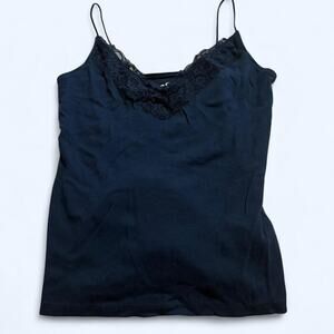 Navy blue hollister co tank top with lace